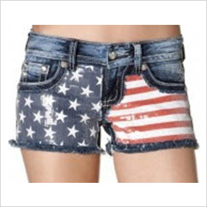 Star Flag With Studs Shorts by Missme.com